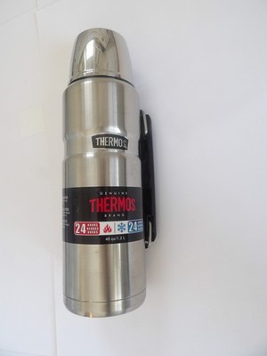 Genuine Thermos Brand Vacuum Insulated Metal Thermos 40 oz Matte Stainless Steel