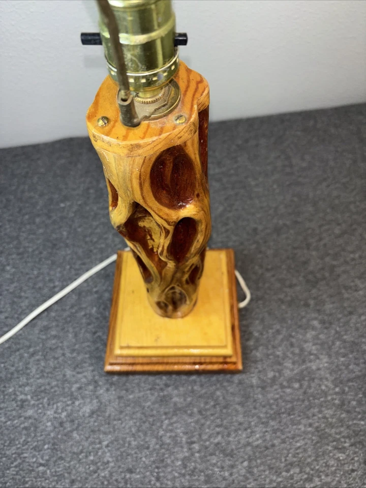 Diamond Willow Wood Lamp Table Lamp Large 24in Vintage Bedside Lamp - Image 2 of 4