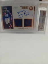 2018 Panini Encased R Dual Swatch Signature Saquon Barkley/25 Beckett 9 AG 10