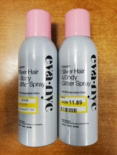 2 Pack: Eva NYC Kweeen Silver Hair and Body Glitter Spray 4.9oz ea (0250) W1C
