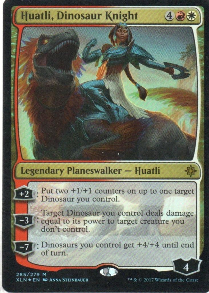 MTG: Ixalan: Foil Huatli, Dinosaur Knight: Lightly Played Condition