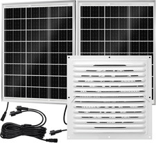 High-Speed Solar Attic Fan Kit with 2 Solar Panels 25W DC Fan