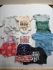 Cat  Jack 12M Baby Boy Cotton Blend Clothing Lot Shirts Shorts Pants Graphic