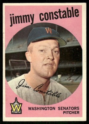 1959 Topps Jimmy Constable Rookie #451 Washington Senators