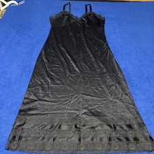 MOVIE STAR Vintage FULL SLIP SIZE 34 Lace BLACK