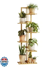 Bamworld Bamboo Plant Stand Indoor 6 Tiered Plant Shelf Outdoor C