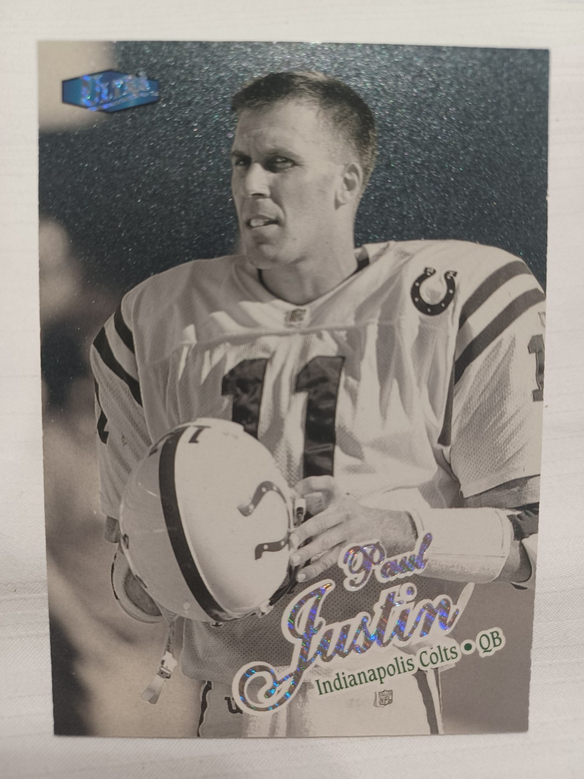 1998 FLEER ULTRA PAUL JUSTIN PLATINUM MEDALION 085/98 EX INDIANAPOLOS COLTS
