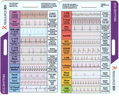 EKG Rhythm Interpretation - Compact & Portable Reference Card   Rapid Interpret