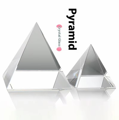 1PC Rainbow Optical Glass Crystal Pyramid Prism f Science Survey Light Spectrum