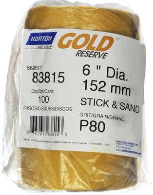 Norton 83815 P80b 6'' Gold Reserve Disc Roll Psa