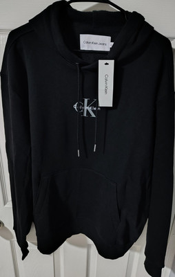 Calvin Klein CK Logo Black Pullover Hoodie Men's  Size Large