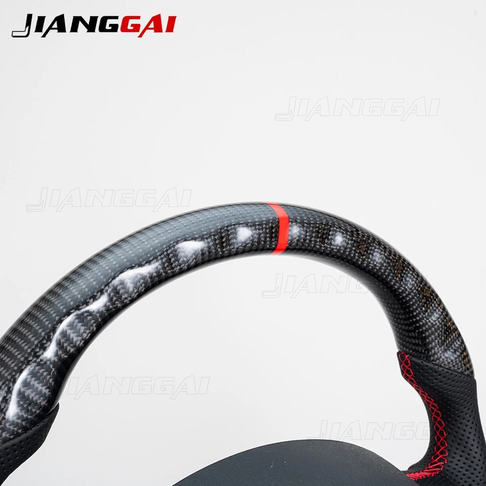 Real Carbon Fiber Steering Wheel For Audi B7 S4 S5 RS4 RS5Q7 A5 A4 A3 2008-2010 - Image 2 of 4