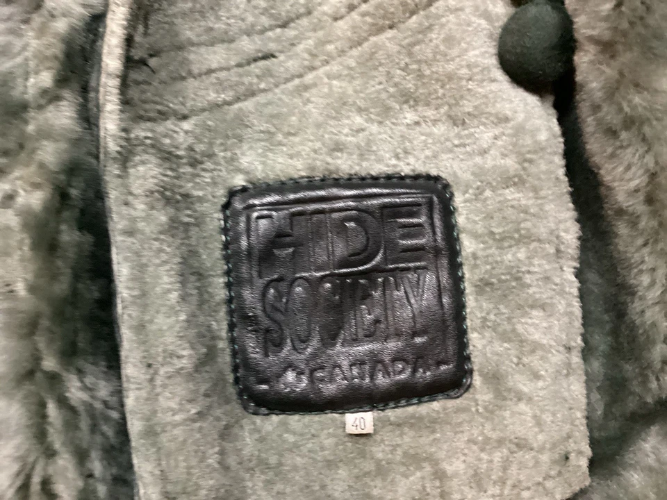 Hide Society Shearling Sheepskin Overcoat Women’s Vintage sz 40 Rancher Lambskin - Image 2 of 4