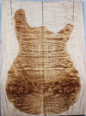 5A Figure Archtop Guitar Drop Top Golden Camphor Wood Burl Set Luthier Supply