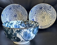 Japanese Ramen Bowl Set Of 3 Porcelain White ...