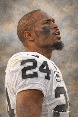 CHARLES WOODSON NFL HOF CLASS OF 2021 CUSTOM 4''x6'' GOAL LINE ART CARD ~ RAIDERS