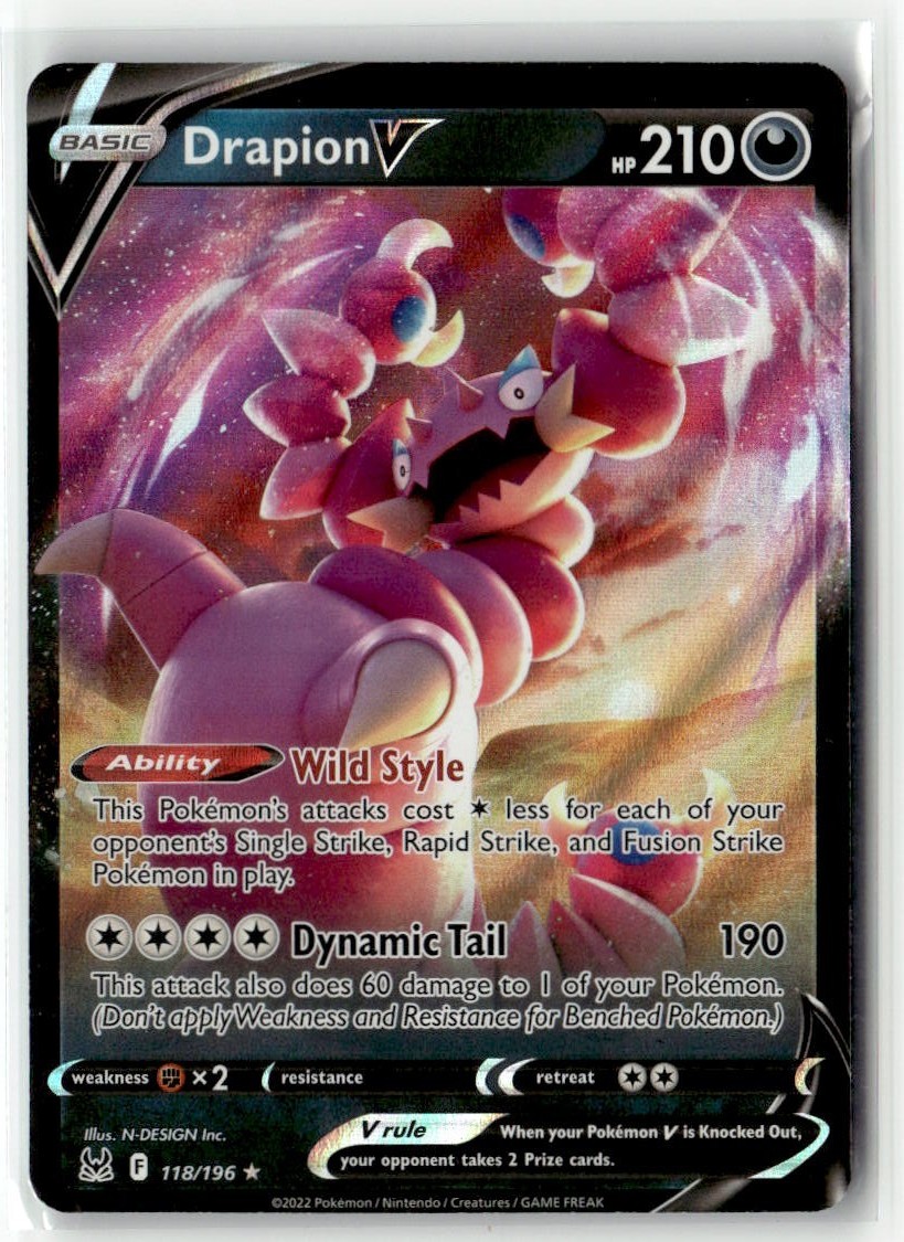 Drapion V Ultra Rare SWSH11: Lost Origin 118/196 NM