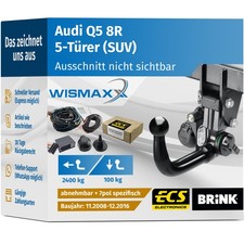 ANHÄNGERKUPPLUNG für Audi Q5 8R 8R 08-16 vert. abnehmbar BRINK +7pol E-Satz ECS