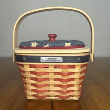 2001 Longaberger Hostess Appreciation Inaugural Basket w/Flag Liner Protector 