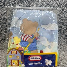 Vintage Little Tikes Springs Baby Farm Animals Teddy Bear Crib Ruffle Bed Skirt