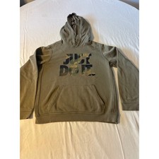 Nike Hoodie Kids Large Olive Green Good Camo Just Do It Graphic Pullover