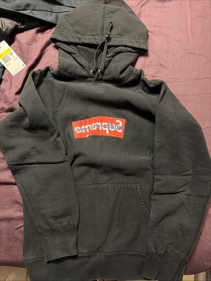 Supreme Comme Des Garcons CDG Box Logo Hooded Sweatshirt Black