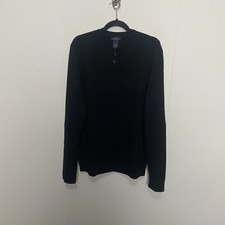 Brooks Brothers 100 Scottish Lambswool V Neck Sweater Black Men's Size Large.