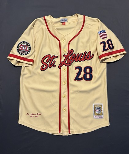 St Louis Stars Jersey Mens Large Beige Yellowish Negro League Baseball Patches