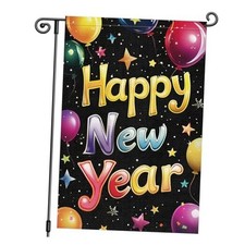 Happy New Year Garden Flag 12x18 Inch Double Sided 12x18inch Multicolor