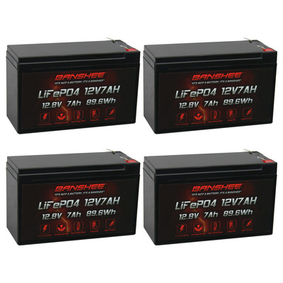 Banshee 12V 7AH Lithium Battery Compatible w Texas Hunter Wildlife Feeder-4 Pack