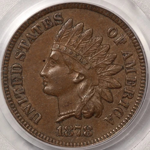 1878 Indian Cent PCGS AU-58 (Black Speck on Holder, Not Coin!)