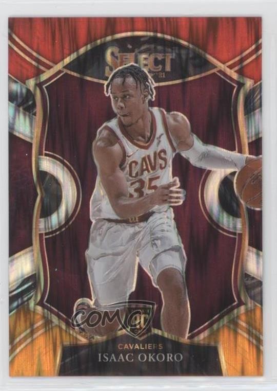 2020-21 Panini Select Concourse Red White Orange Flash Prizm Isaac Okoro #65 0a3