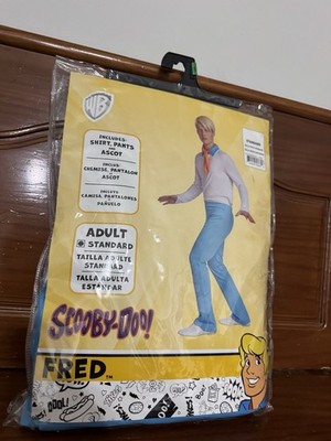 Scooby Doo Fred Halloween Cosplay Costume Adult Standard Size Medium NEW