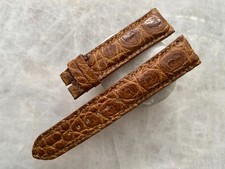 20mm/18mm Brown Alligator Crocodile Print Leather Watch Strap Band