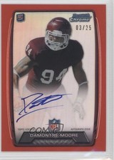 2013 Bowman Rookie Chrome Refractor Red 3/25 Damontre Moore #RCRA-DM Auto 2d0