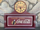 Vintage Pause Drink Coca Cola Hanging Wall Clock Bar Sign Man Cave Coke