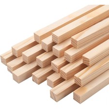 Square Wooden Dowel Rods 20PCS 1/2 x 12 Inch Hardwood Sticks Unfinished Wood
