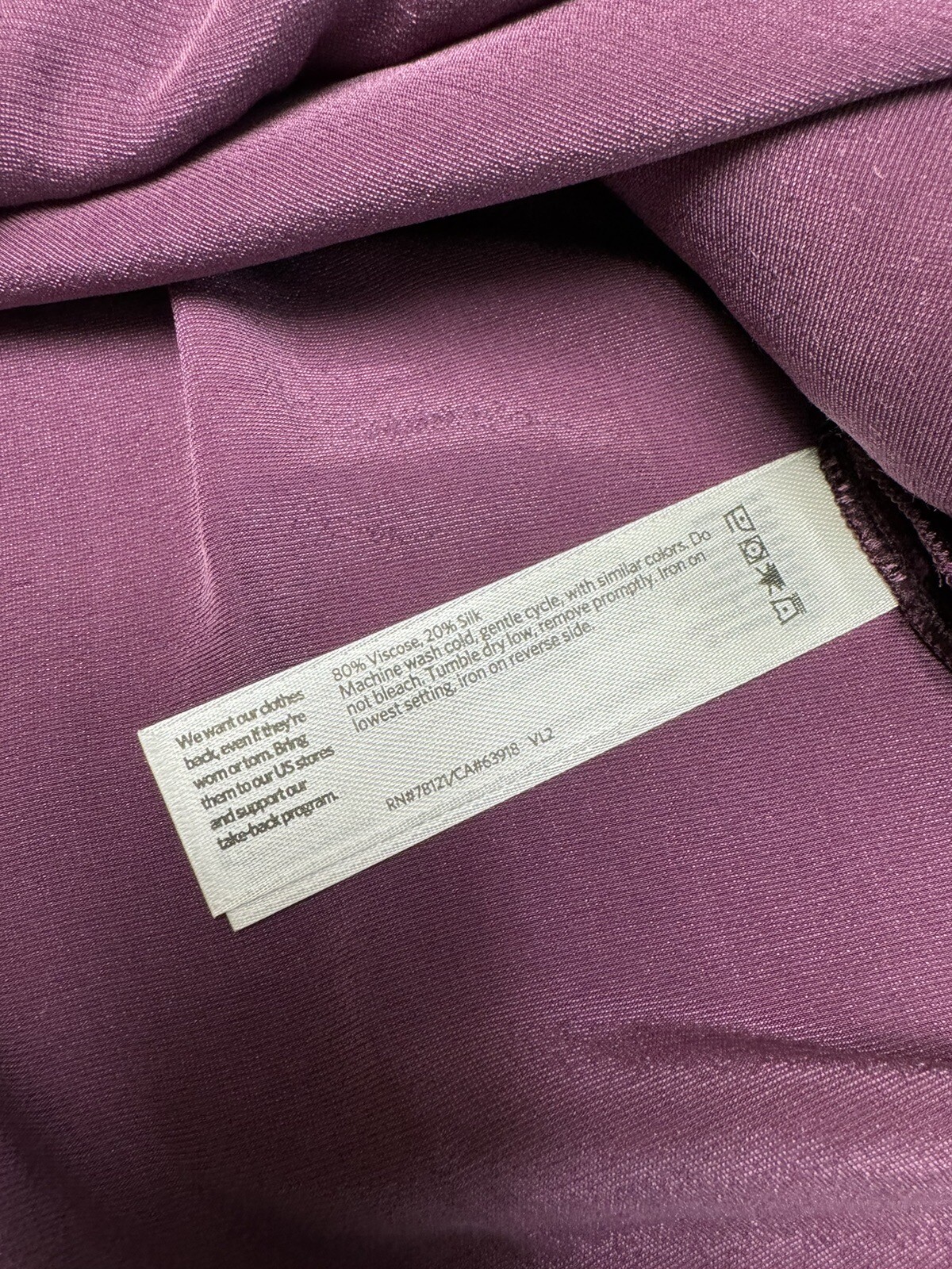 Eileen Fisher Sweet Plum Dolman Sleeve Silk Velvet V Neck Top Size M NWT $278