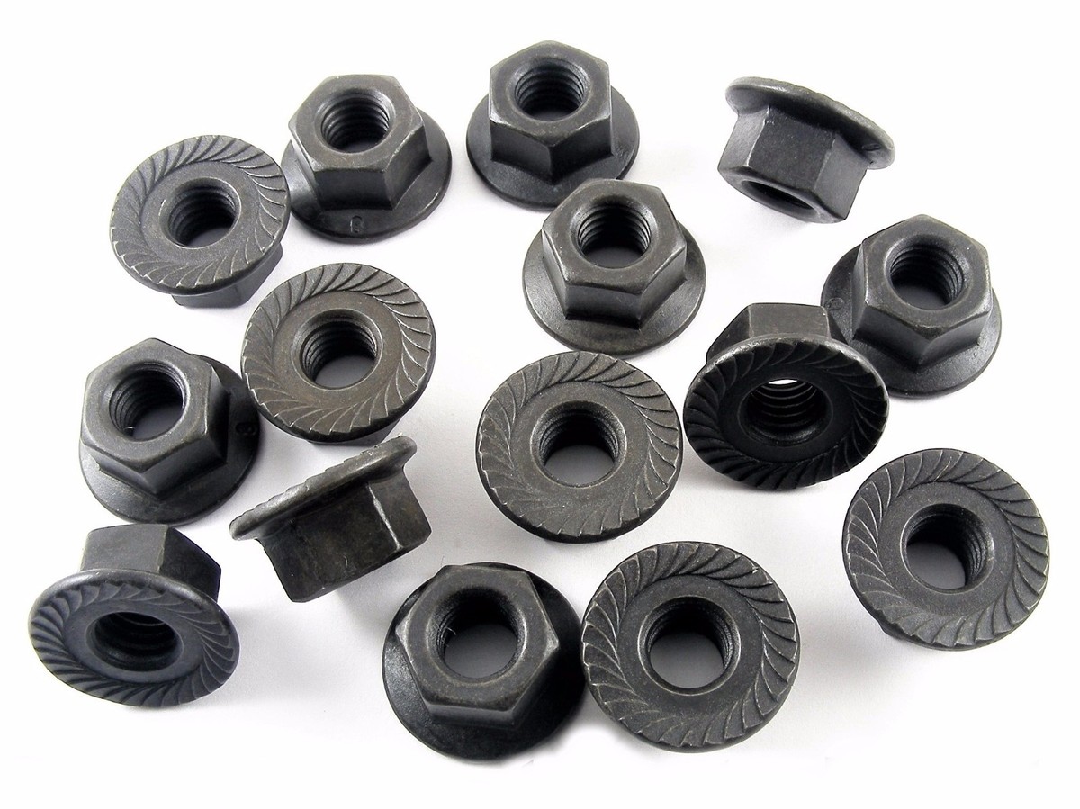 For Jeep Nuts- M8-1.25 Thread- 13mm Hex- 19mm Serrated Flange- 15