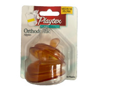 Vtg 2 Pack Playtex Orthodontic nipples  Sealing Discs SEALED LATEX Medium Flow