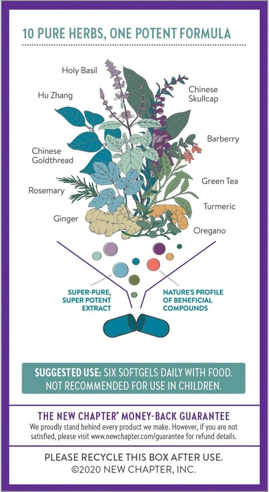 Новая глава Zyflamend всего тела мини 180 гелевых капсул, мульти травяной обезболивающее - Изображение 4 из 4