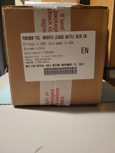 Pokemon Single or and Rapid Strike Urshifu Vmax League Battle Deck 6 Box Case