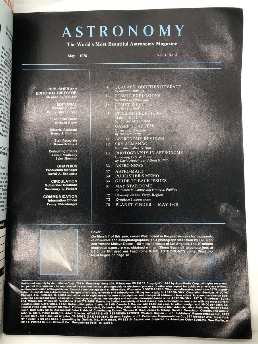 Astronomy Magazine May 1976 | eBay