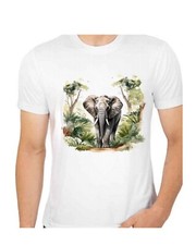African Elephant Art T shirt for Mens Apparel Short Sleeve Clothing