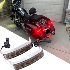 Smoke LED Run Turn Signal Brake Saddlebag Lights For Harley Street Glide Touring