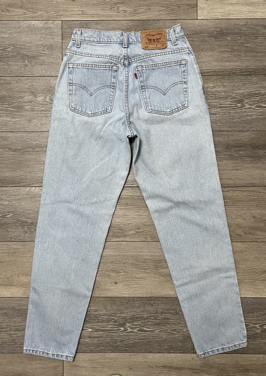 Vtg 90's Levi's 550 Light Wash High Rise Relaxed Fit Tapered