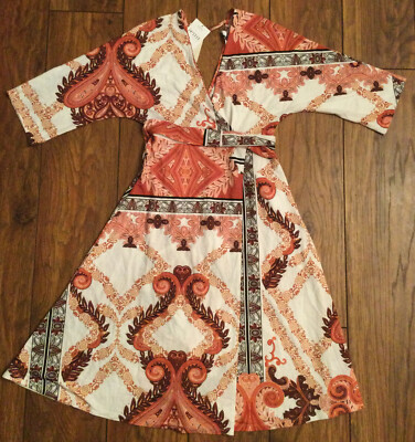 BNWT Petite Wrap Style Dress Next Autumn Colours 🌹 UK
