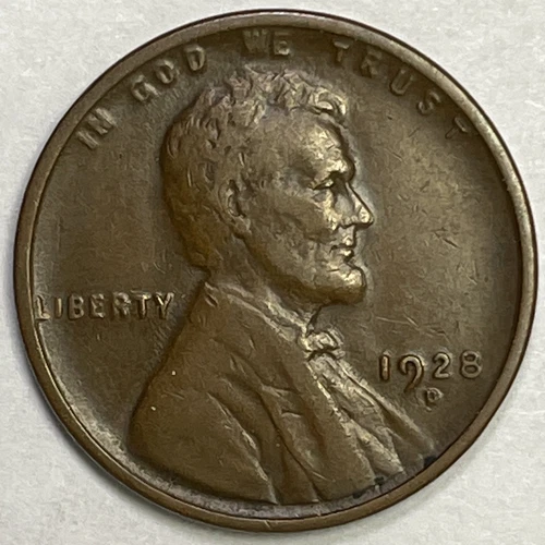 1928-D Lincoln Wheat Cent Extremely Fine XF Coin #5337