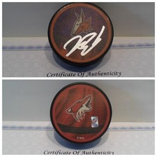 Juuso Valimaki Autographed Signed Arizona Coyotes Puck COA Reverse Retro Puck