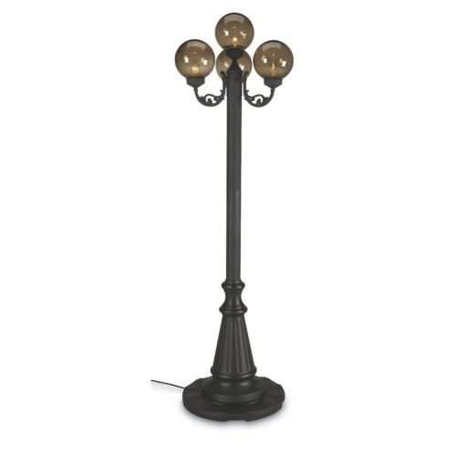 European Four Globe Lantern Patio Lamp - Park Style Black/Bronze